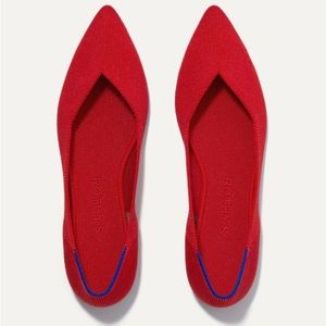 Rothy’s shoes 8.5 | the point | bright red| Valentine's| flats